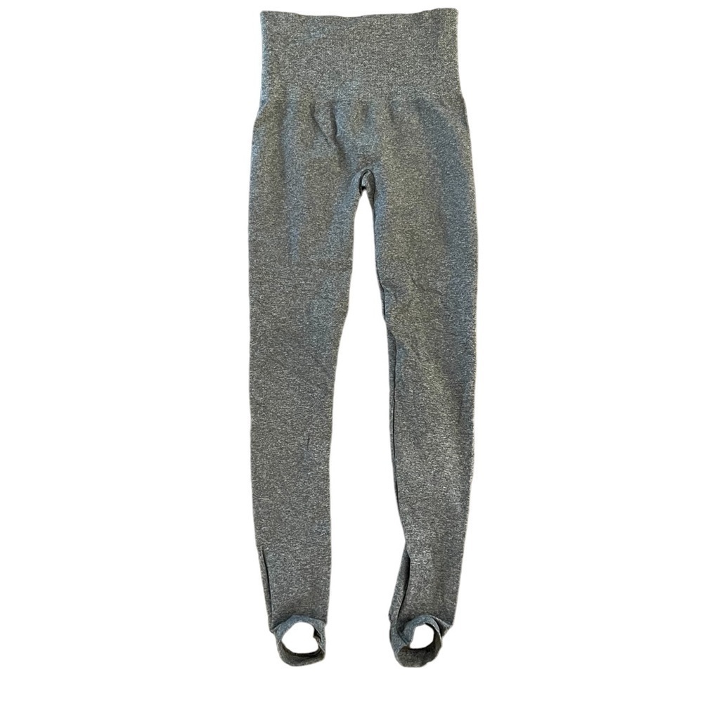 Assets by Spanx Stirrup Shaping Leggings, Gray Heather, Size L